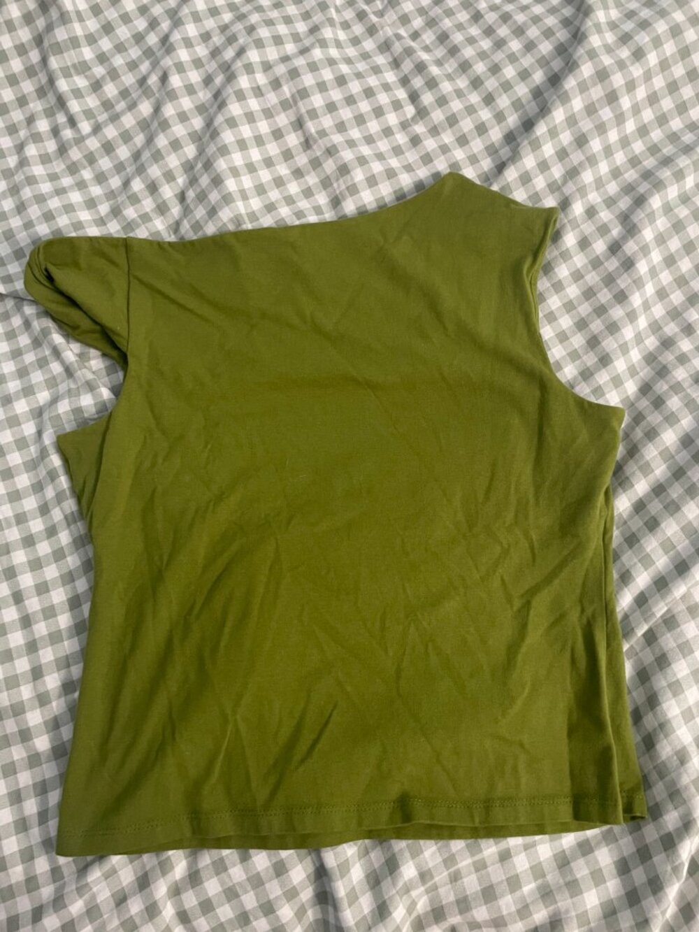NWOT GAP Sleeveless One Shoulder Top - Green Size M - Picture 2 of 3